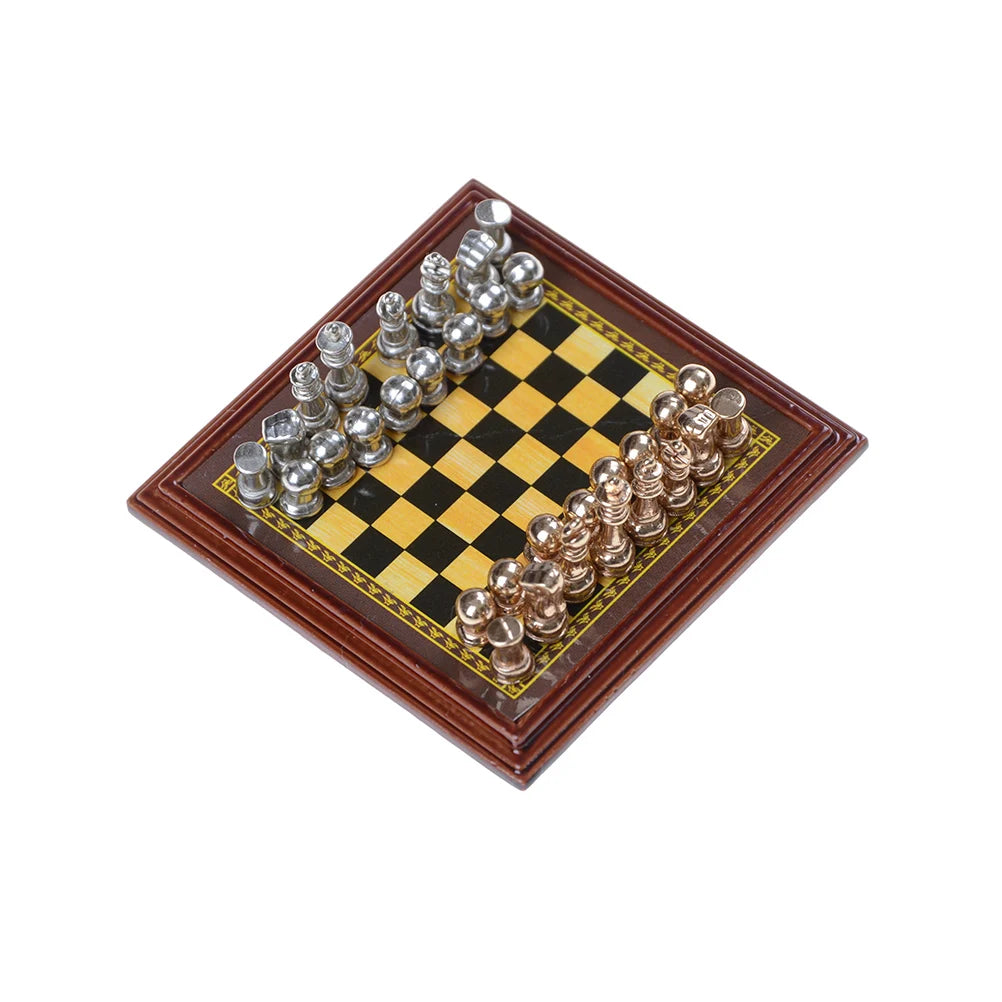 A Set Of Metal Chess miniature