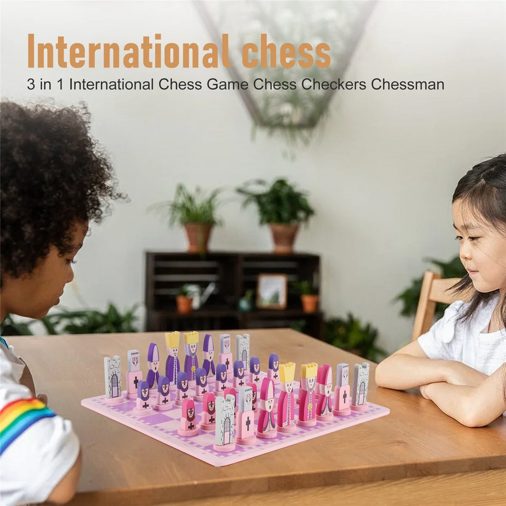 Travel Chess Set with Chess Pink Board