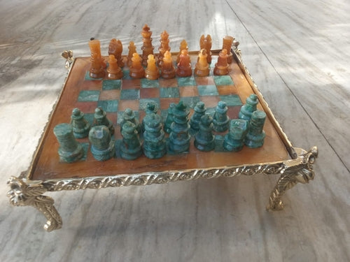 Aventurine & Green Jasper Stone Chess
