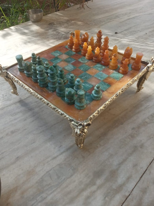 Aventurine & Green Jasper Stone Chess