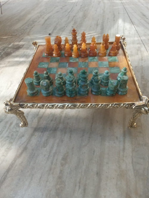 Aventurine & Green Jasper Stone Chess