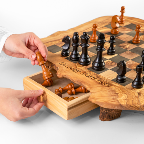 Handmade Tunisian Olive Wood Chess