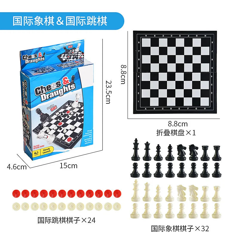Two in One Foldable Board Toys International Chess Checkers